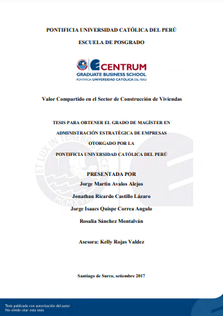 Valor compartido en el sector de construcción de viviendas