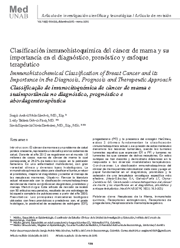 Clasificación inmunohistoquímica del cáncer de mama y su importancia en el diagnóstico, pronóstico y enfoque terapéutico