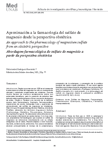 Aproximación a la farmacología del sulfato de magnesio desde la perspectiva obstétrica