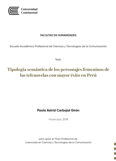 Tipología semántica de los personajes femeninos de las telenovelas con mayor éxito en Perú
