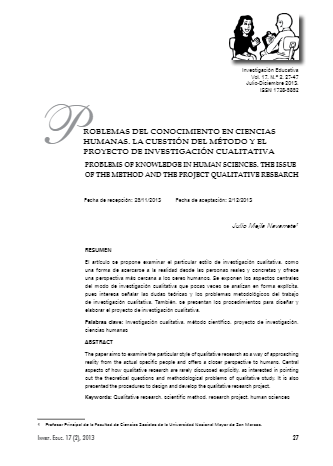 PROBLEMAS DEL CONOCIMIENTO EN CIENCIAS HUMANAS.