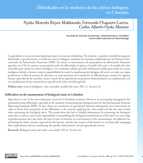 Dificultades en la medición de los activos biológicos en Colombia