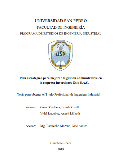 Plan estratégico para mejorar la gestión administrativa en la empresa Inversiones Oslo S.A.C.