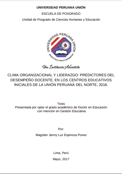 Clima organizacional y liderazgo: predictores del desempeño docente