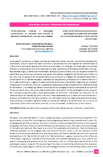 Conformaciones urbanas y patologías constructivas: un proyecto que articula la educación ambiental en y con las comunidades