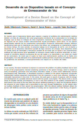 Desarrollo de un Dispositivo basado en el Concepto de Enmascarador de Voz