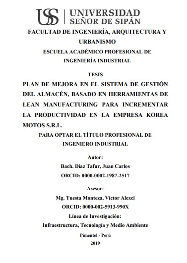 Plan de mejora en el sistema de gestión del almacén, basado en herramientas de lean manufacturing