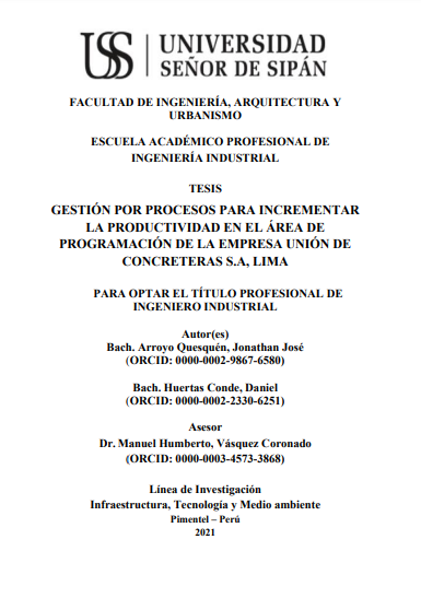 Gestión por procesos para incrementar la productividad en el área de programación de la empresa Unión de Concreteras