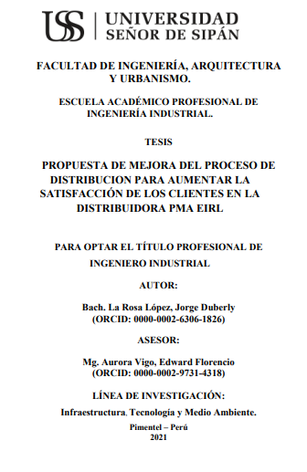 Propuesta de mejora del proceso de distribución para aumentar la satisfacción