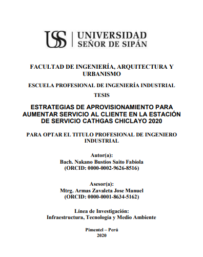 Estrategias de aprovisionamiento para aumentar servicio al cliente en la estación de servicio Cathgas Chiclayo 2020