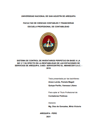 Sistema de control de inventarios perpetuo en base a la NIC 2