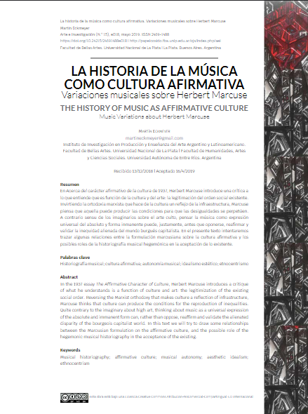 La historia de la música como cultura afirmativa