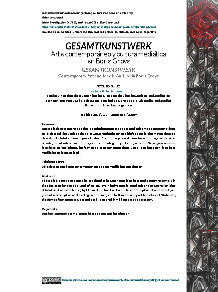 Gesamtkunstwerk. Arte contemporáneo y cultura mediática en Boris Groys