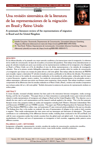 Una revisión sistemática de la literatura de las representaciones de la migración en Brasil y Reino Unido