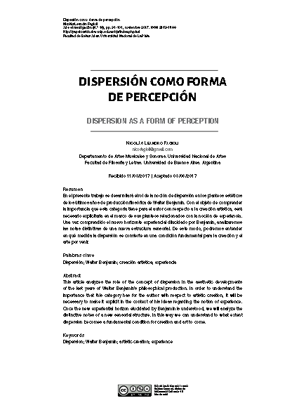 Dispersión como forma de percepción