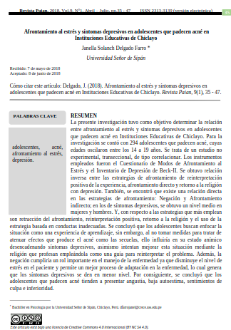 Afrontamiento al estrés y síntomas depresivos en adolescentes que padecen acné en Instituciones Educativas de Chiclayo