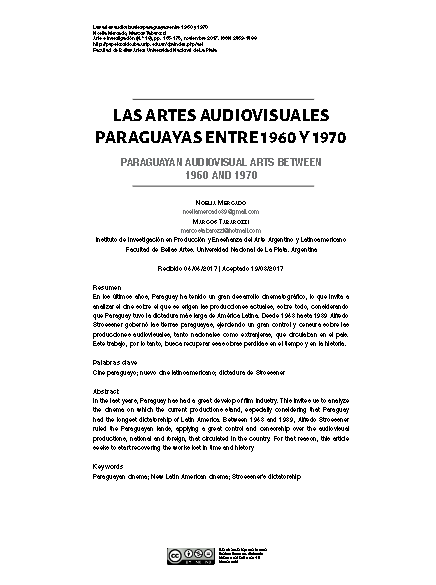 Las artes audiovisuales paraguayas entre 1960 y 1970