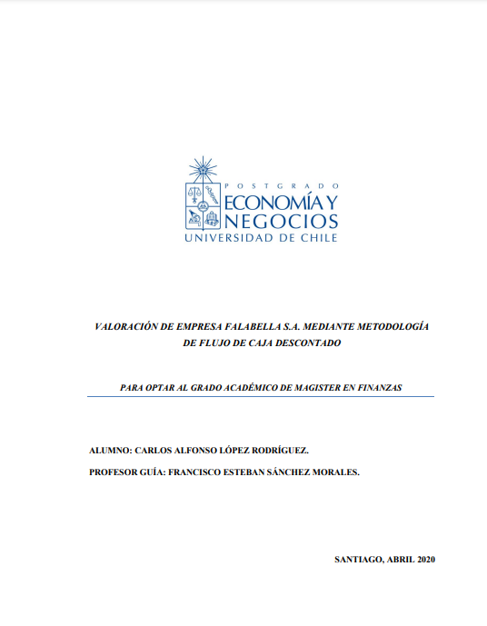 Valoración de empresa Falabella S.A. : mediante metodología de flujo de caja descontado