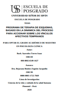 Programa de terapia de esquemas, basado en la dinámica del proceso para accionar sobre los vínculos afectivos tempranos