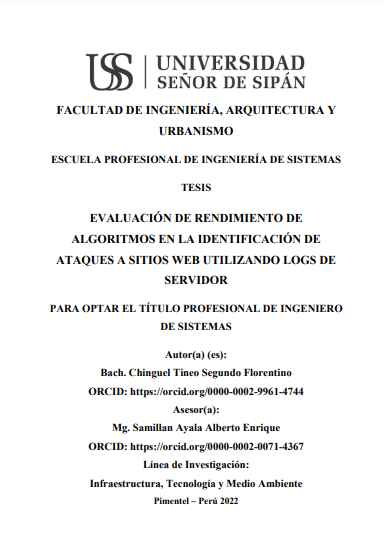 Evaluación de rendimiento de algoritmos en la identificación de ataques a sitios web utilizando logs de servidor