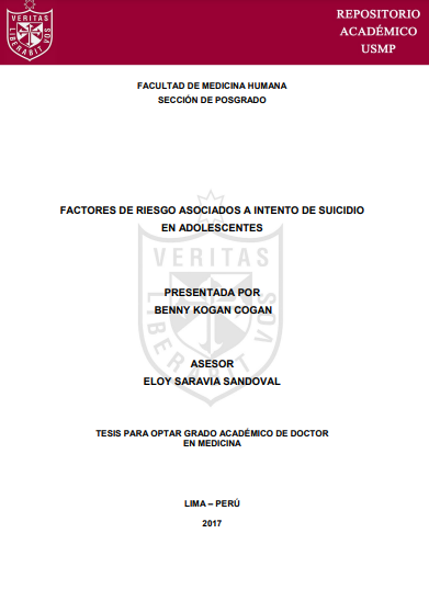 Factores de riesgo asociados a intentos de suicidio en adolescentes