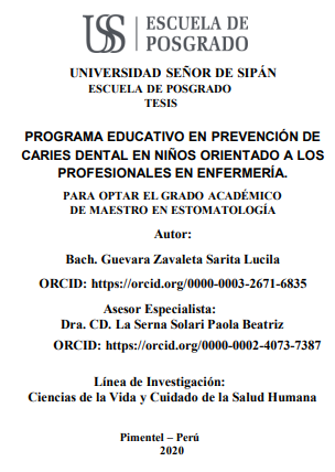 Programa educativo en prevención de caries dental en niños orientado a los profesionales en Enfermería