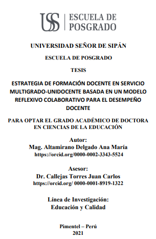 Estrategia de formación docente en servicio multigrado-unidocente basada en un modelo reflexivo colaborativo para el desempeño docente