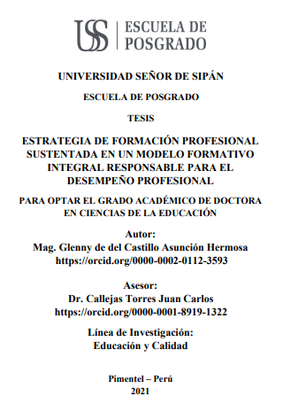 Estrategia de formación profesional sustentada en un modelo formativo integral responsable para el desempeño profesional