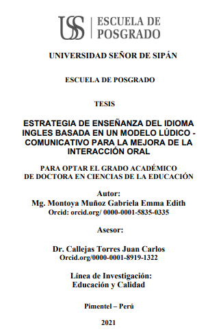 Estrategia de enseñanza del idioma inglés basada en un modelo lúdico - comunicativo para la mejora de la interacción oral