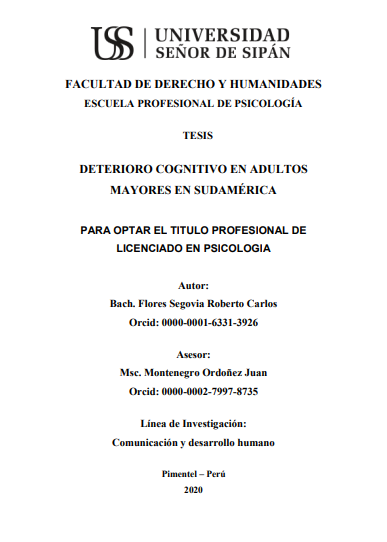 Deterioro cognitivo en adultos mayores en Sudamérica
