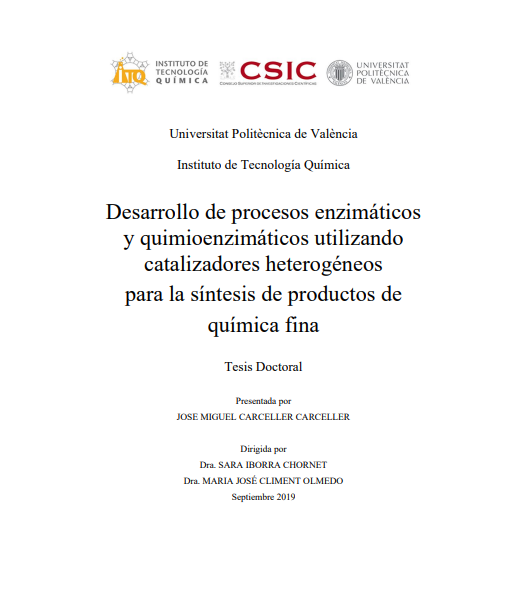 Desarrollo de procesos enzimáticos y quimio-enzimáticos utilizando catalizadores heterogéneos para la síntesis de productos de Química Fina