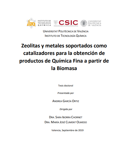 Zeolitas y metales soportados como catalizadores para la obtención de productos de química fina a partir de la biomasa