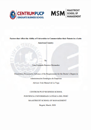 Factors that affect the ability of universities to commercialize their patents in a latin american country