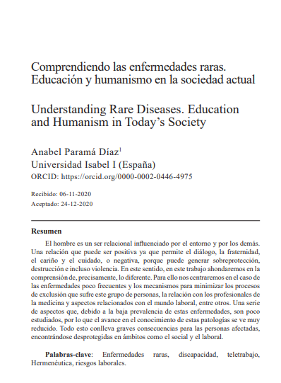 Comprendiendo las enfermedades raras. Educación y humanismo en la sociedad actual