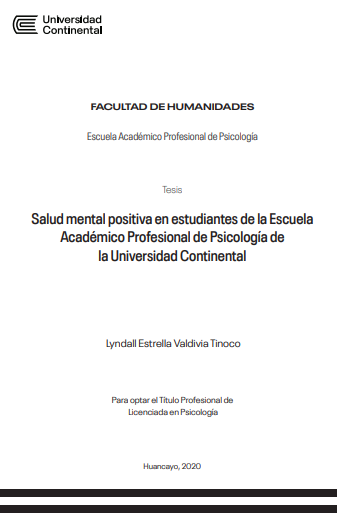 Salud mental positiva en estudiantes de la Escuela Académico Profesional de Psicología de la Universidad Continental