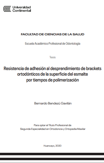 Resistencia de adhesión al desprendimiento de brackets ortodónticos de la superficie del esmalte por tiempos de polimerización