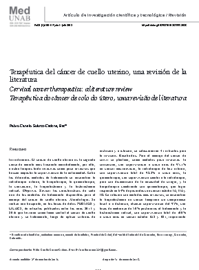 Terapéutica del cáncer de cuello uterino, una revisión de la literatura