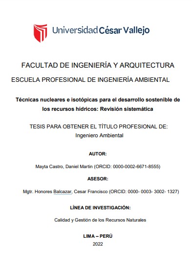 Técnicas nucleares e isotópicas para el desarrollo sostenible de los recursos hídricos: Revisión sistemática