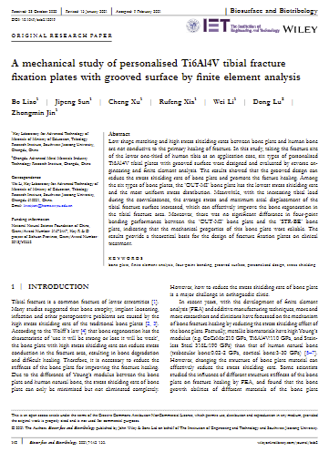 A mechanical study of personalised Ti6Al4V tibial fracture fixation plates with grooved surface by finite element analysis