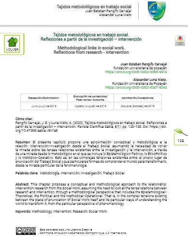 Tejidos metodológicos en trabajo social