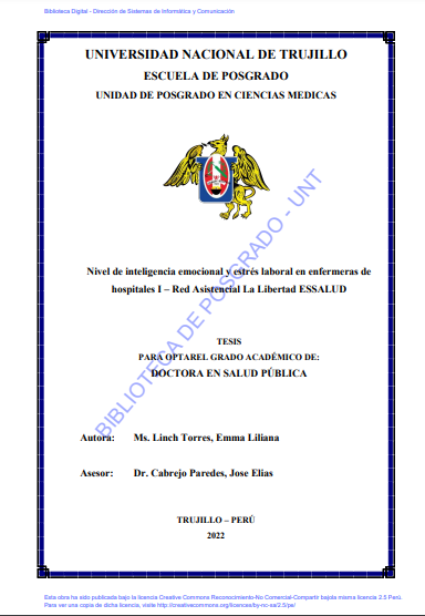 Nivel de inteligencia emocional y estrés laboral en enfermeras de hospitales I – Red Asistencial La Libertad ESSALUD