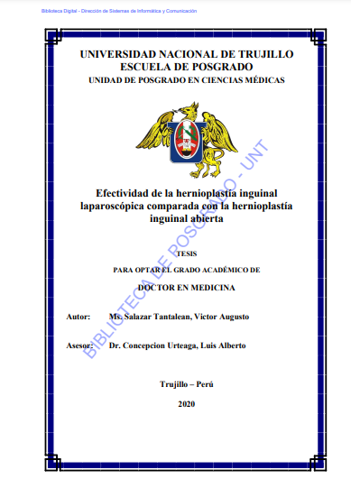 Efectividad de la hernioplastía inguinal laparoscópica comparada con la hernioplastía inguinal abierta