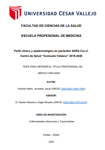 Perfil clínico y epidemiológico en pacientes SARS Cov-2. Centro de Salud Consuelo Velasco 2019 - 2020