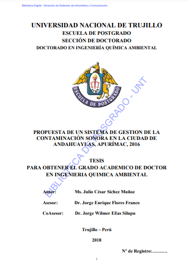 Propuesta de un sistema de gestión de la contaminación sonora en la ciudad de Andahuaylas, Apurímac, 2016