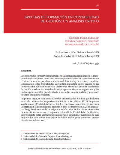 Brechas de formación en contabilidad de gestión: un análisis crítico