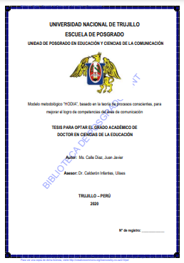 Modelo metodológico “HODIA”, basado en la teoría de procesos conscientes, para mejorar el logro de competencias del área de comunicación