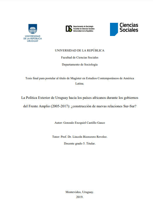 La política exterior de Uruguay hacia los países africanos durante los gobiernos del Frente Amplio (2005-2017): ¿construcción de nuevas relaciones sur-sur?