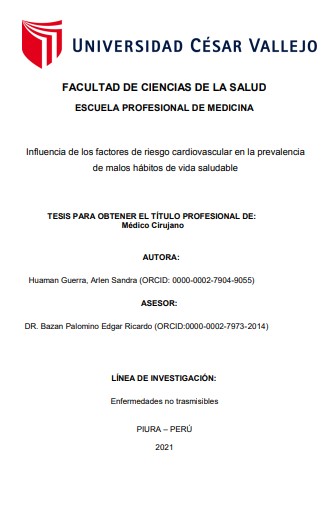 Influencia de los factores de riesgo cardiovascular en la prevalencia de malos hábitos de vida saludable