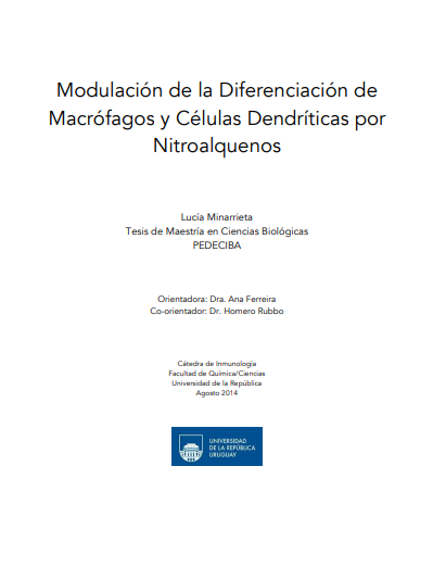 Modulación de la diferenciación de macrófagos y células dendríticas por nitroalquenos