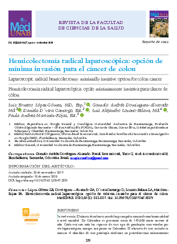 Hemicolectomía radical laparoscópica: opción de mínima invasión para el cáncer de colon